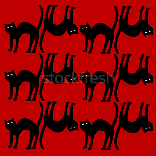 cat pattern isolated on red background Stock photo © robertosch