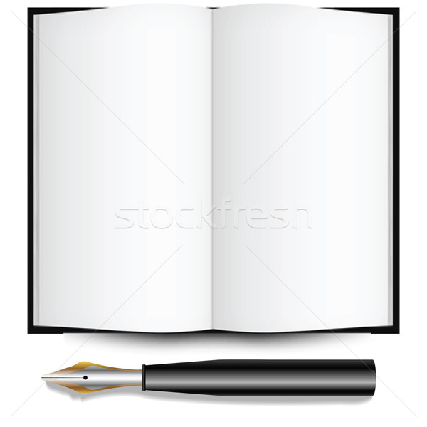 fountain ink pen and open book Stock photo © robertosch