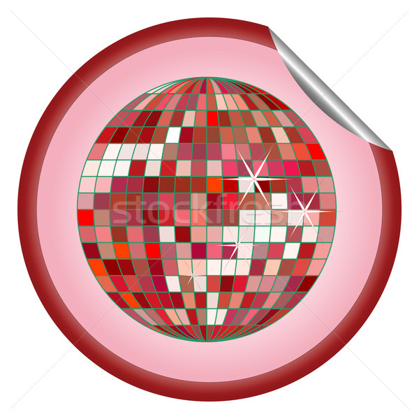 Disco ball czerwony naklejki wektora sztuki ilustracja Zdjęcia stock © robertosch