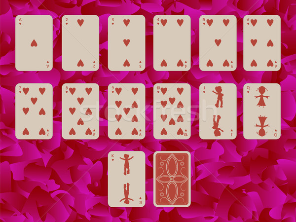 suit of hearts playing cards on purple background Stock photo © robertosch
