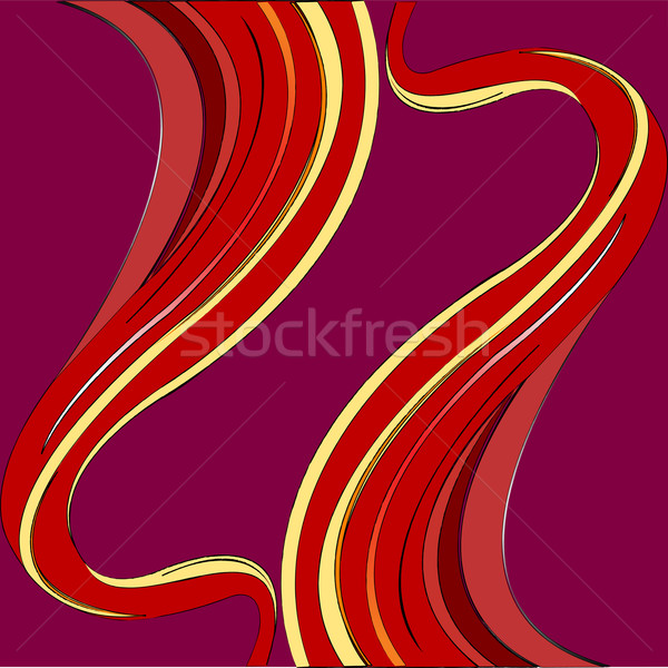 Rouge vagues pourpre résumé vecteur art [[stock_photo]] © robertosch