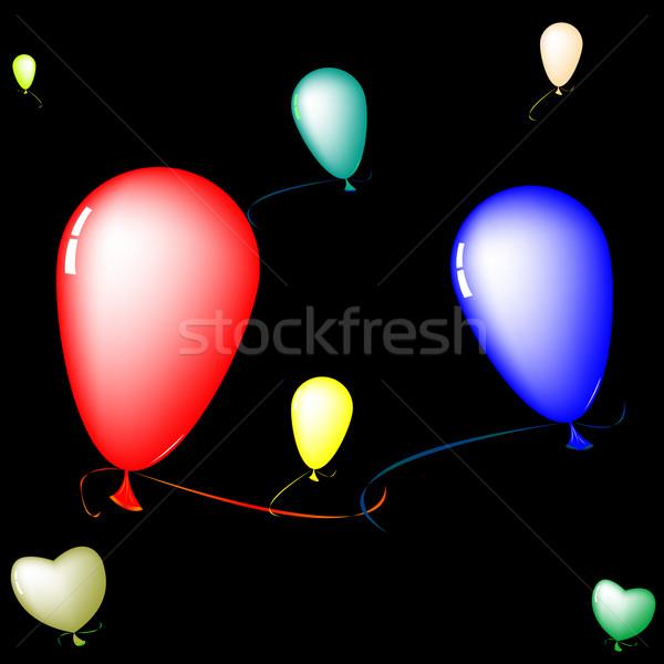 colored baloons over black background Stock photo © robertosch