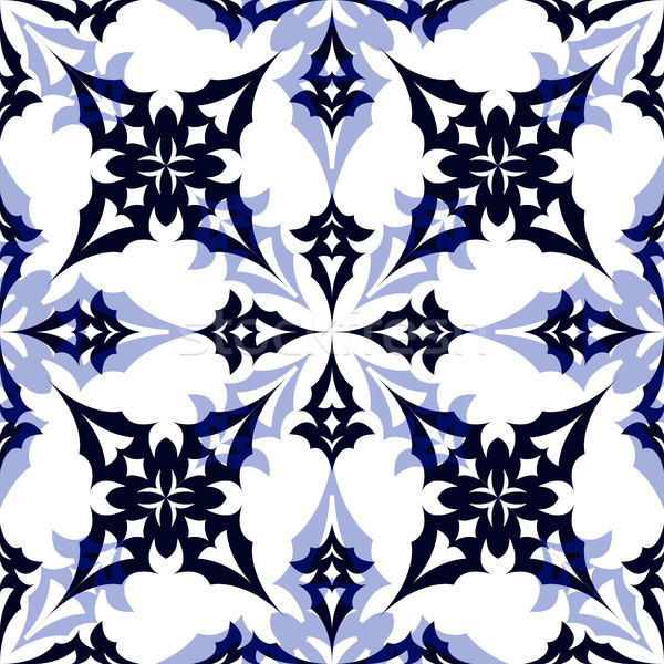 Blauw geometrisch patroon abstract naadloos textuur vector Stockfoto © robertosch