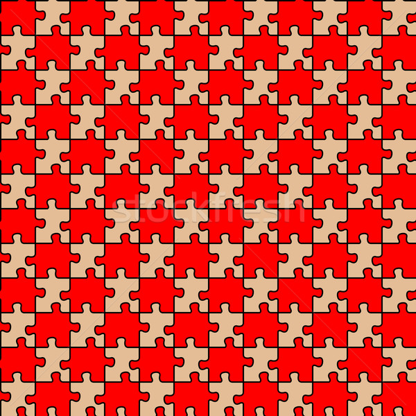 Bezszwowy puzzle czerwony brązowy kolory obiektów Zdjęcia stock © robertosch