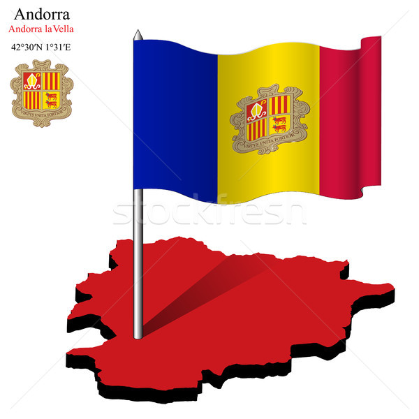 Andorra ondulado bandeira mapa branco abstrato Foto stock © robertosch
