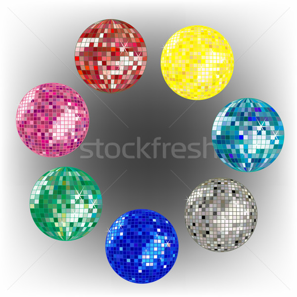 Disco ball kolekcja wektora sztuki ilustracja szkła Zdjęcia stock © robertosch