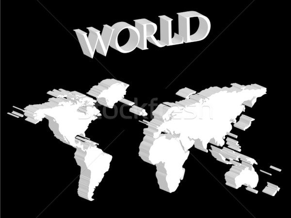 white world map expanded on black background Stock photo © robertosch