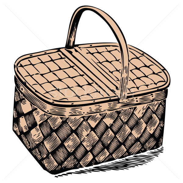 Cesta de picnic blanco resumen vector arte ilustración Foto stock © robertosch