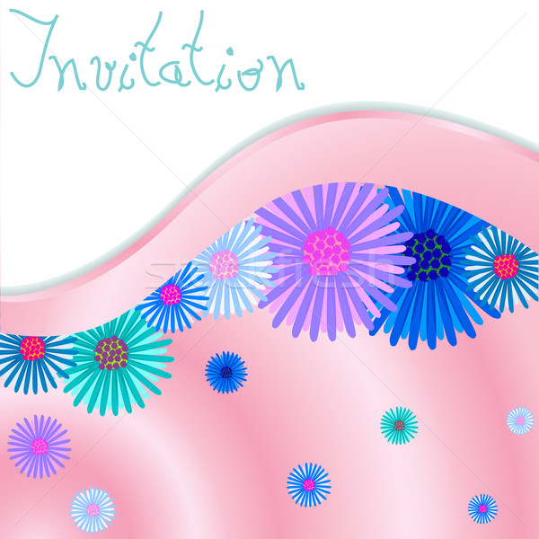 Foto stock: Convite · flores · abstrato · vetor · arte · ilustração