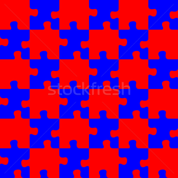 Puzzle rot blau abstrakten Kunst Stock foto © robertosch
