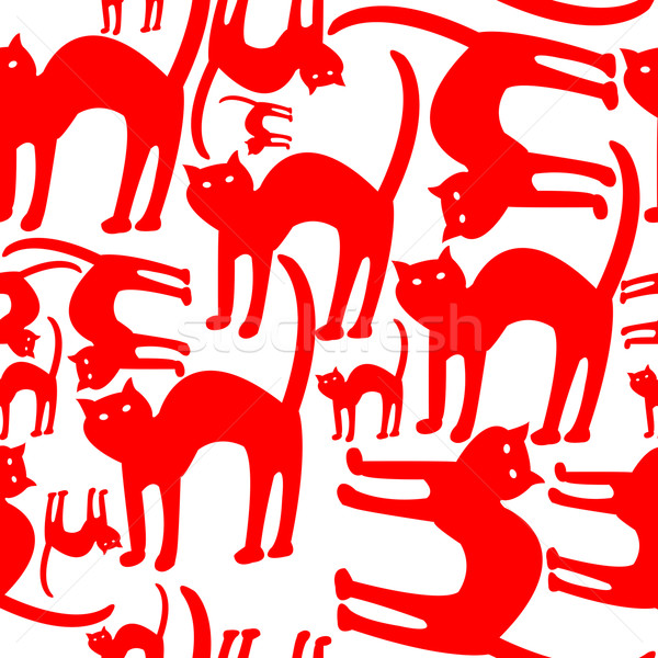 red cats pattern isolated on white background Stock photo © robertosch