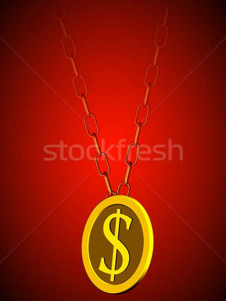 Dollar Münze Medaillon rot abstrakten Vektor Stock foto © robertosch