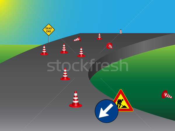 Construcción de carreteras resumen vector arte ilustración carretera Foto stock © robertosch