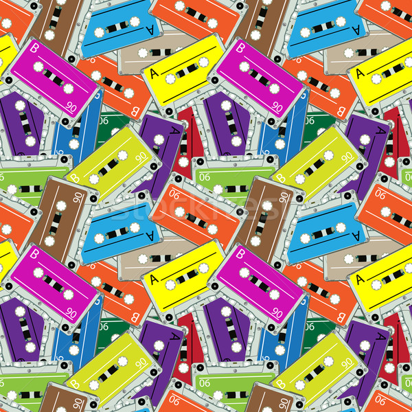 seamless audio tapes pattern Stock photo © robertosch