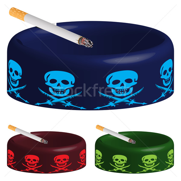 ashtray with skuls and cigarette Stock photo © robertosch