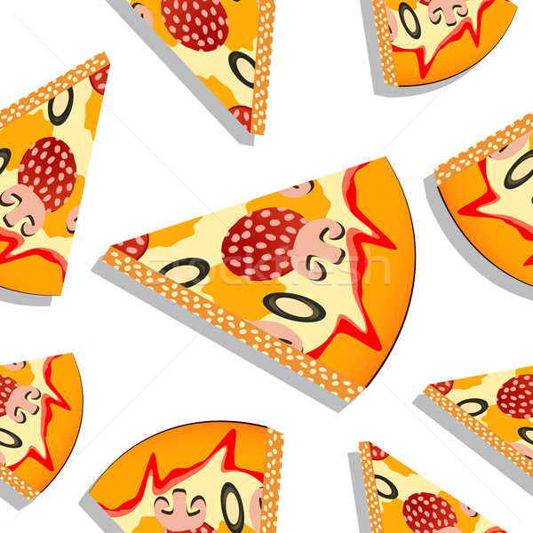 Pizza slice patroon abstract naadloos textuur vector Stockfoto © robertosch