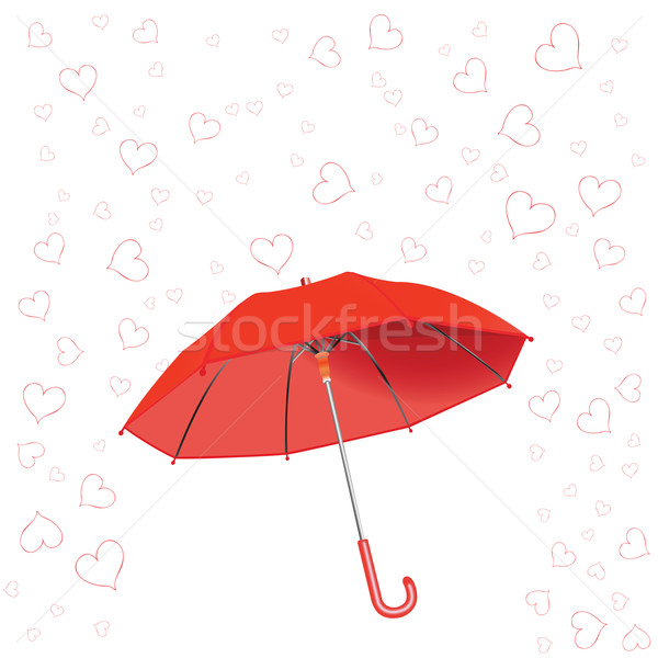 Corações cair guarda-chuva branco abstrato vetor Foto stock © robertosch