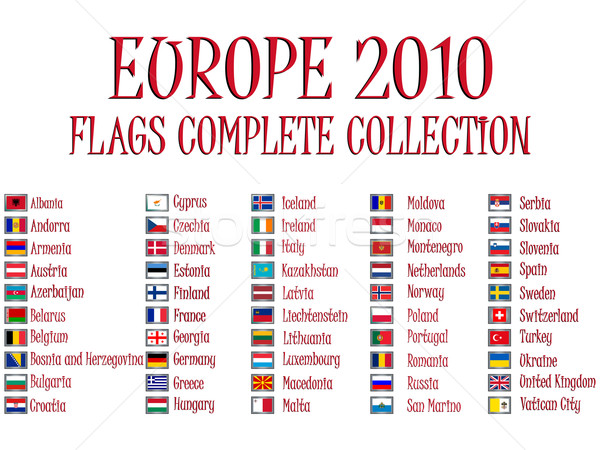 Európa 2010 zászlók gyűjtemény fehér absztrakt Stock fotó © robertosch