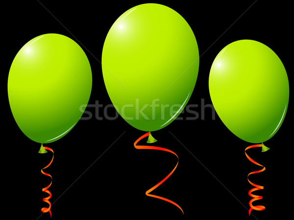 Grünen Ballons schwarz orange Bänder abstrakten Stock foto © robertosch