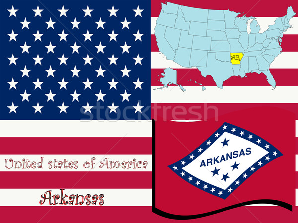 Арканзас иллюстрация аннотация вектора искусства карта Сток-фото © robertosch