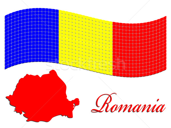 romanian flag and map against white Stock photo © robertosch