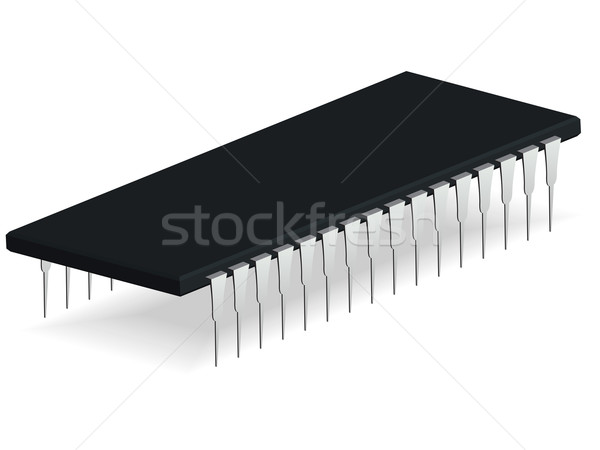 Computador microchip branco abstrato vetor arte Foto stock © robertosch