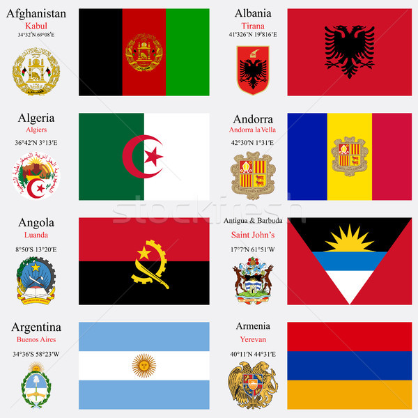 world flags and capitals set 1 Stock photo © robertosch