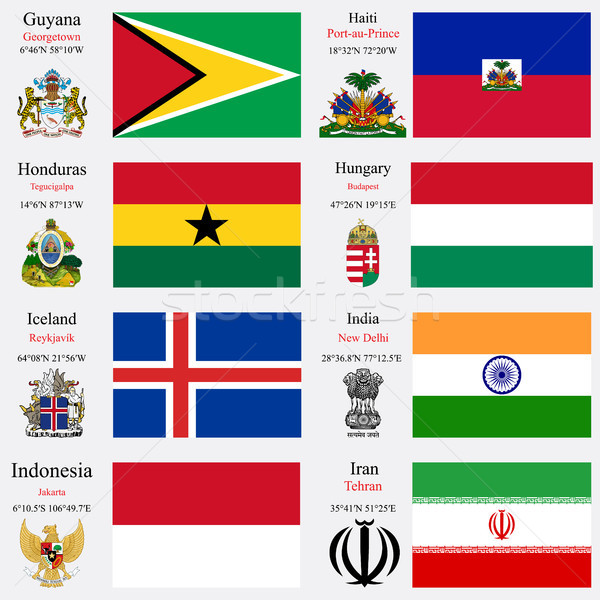 world flags and capitals set 10 Stock photo © robertosch