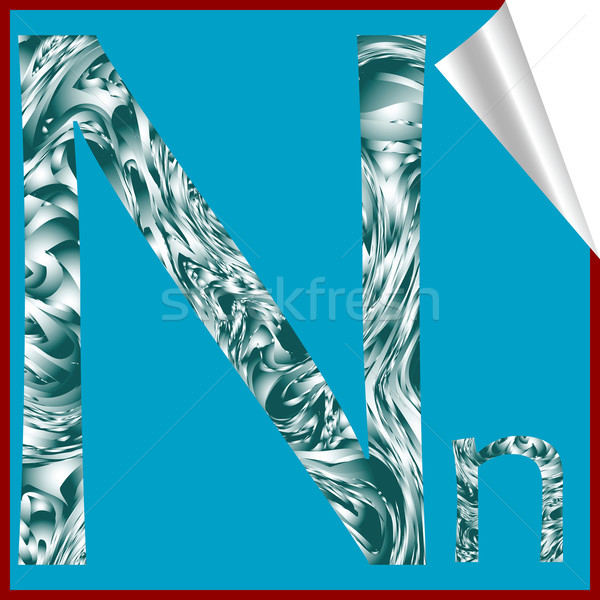 Stock photo: alphabet letter N sticker