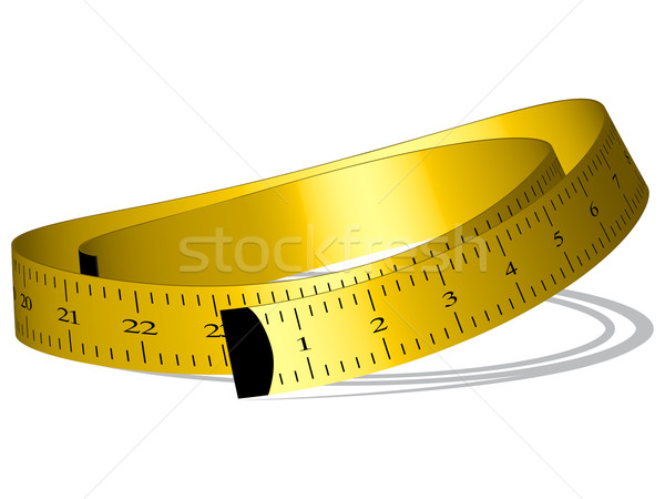 [[stock_photo]]: Jaune · mètre · à · ruban · blanche · vecteur · art · illustration