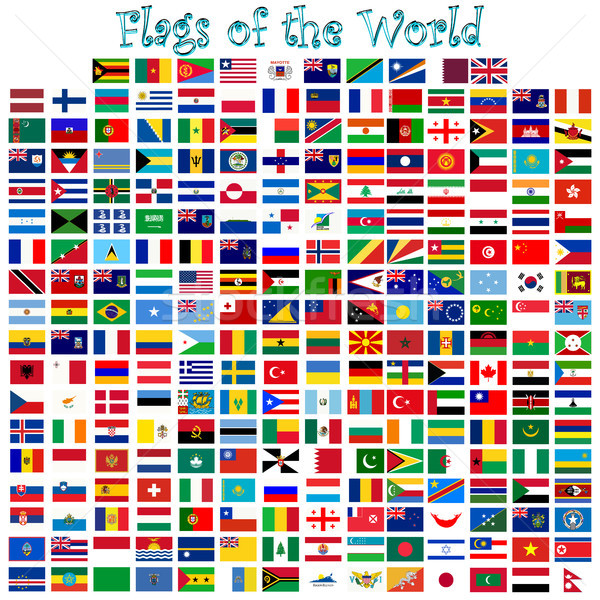 Zászlók világ fehér absztrakt vektor művészet Stock fotó © robertosch