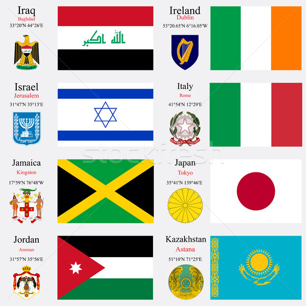 world flags and capitals set 11 Stock photo © robertosch
