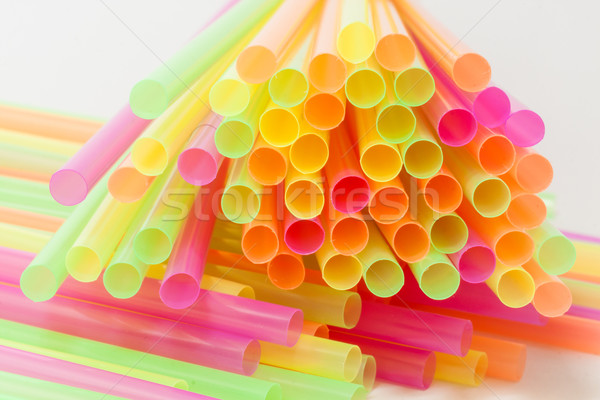 Vibrant colors drinking straws plastic type Stock photo © robinsonthomas