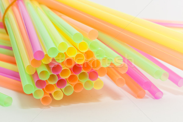 Vibrant colors drinking straws plastic type Stock photo © robinsonthomas