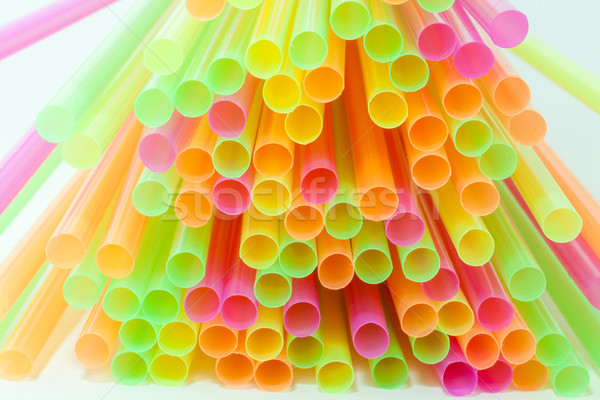 Vibrant colors drinking straws plastic type Stock photo © robinsonthomas