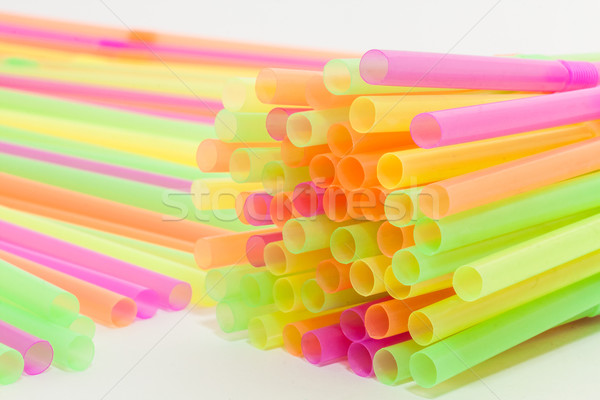 Vibrant colors drinking straws plastic type Stock photo © robinsonthomas