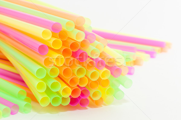 Vibrant colors drinking straws plastic type Stock photo © robinsonthomas