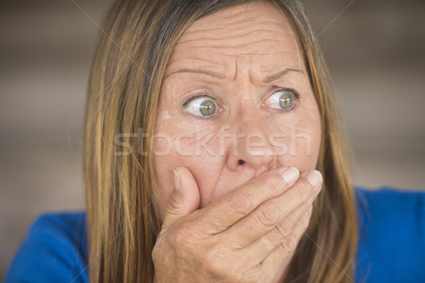 Shocked upset frightened woman portrait Stock photo © roboriginal