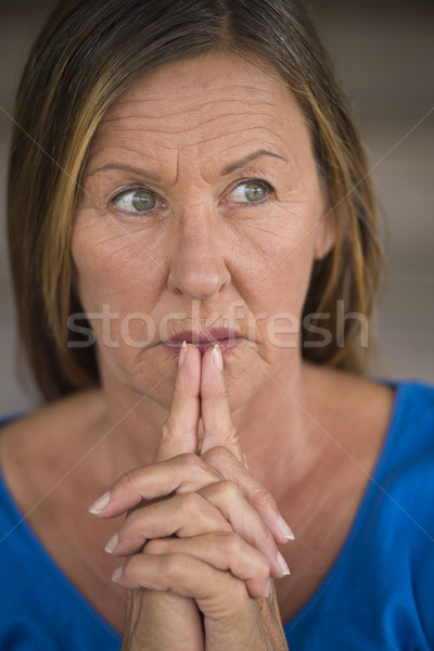 Modląc kobieta pełen nadziei zamyślony atrakcyjny Zdjęcia stock © roboriginal