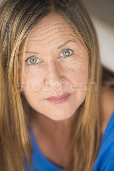 Confident lady woman upward look portrait Stock photo © roboriginal