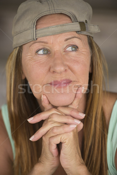 Active fit relaxed mature woman sporty cap Stock photo © roboriginal