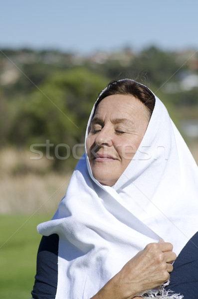 Portret starszy Muzułmanin kobieta odizolowany dojrzały Zdjęcia stock © roboriginal