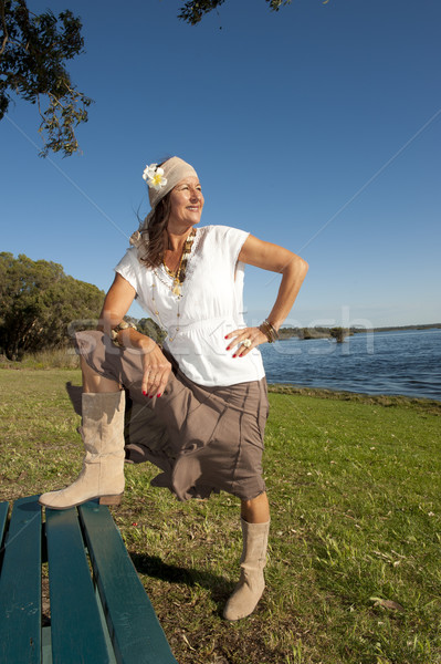 Confident hippie woman outdoor Stock photo © roboriginal