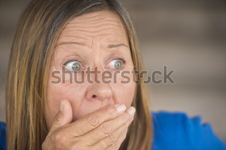 Upset shocked anxious woman portrait Stock photo © roboriginal