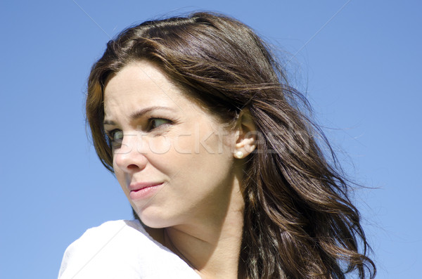 Portrait Sad young woman outdoor Stock photo © roboriginal