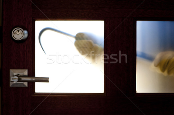 Dieb Haus Tür Einbruch Hände Einbrecher Stock foto © roboriginal
