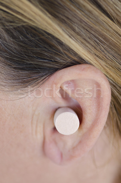 Detail ear with protective plug. Stock photo © roboriginal
