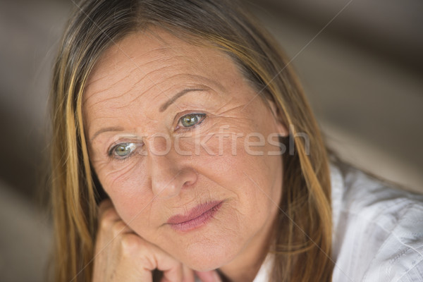 Thoughtful sad mature woman portrait Stock photo © roboriginal