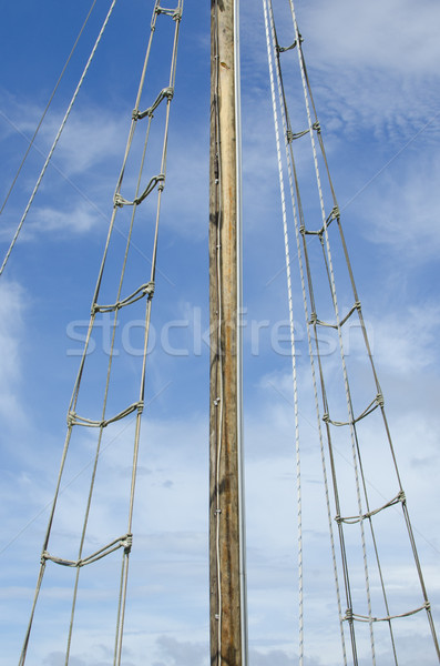 Rigging and mast on yacht Stock photo © roboriginal