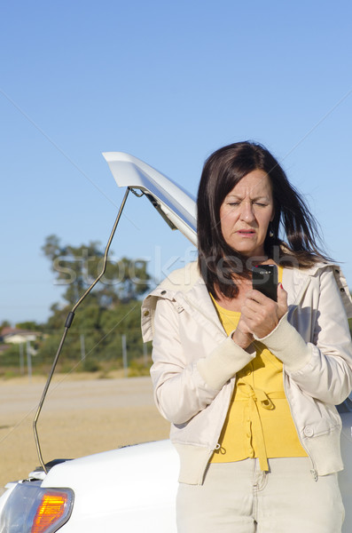 Woman calling help car breakdown Stock photo © roboriginal